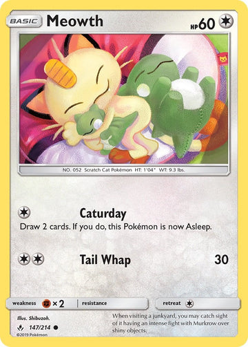 Meowth [147/214] [Unbroken Bonds] Reverse Holofoil