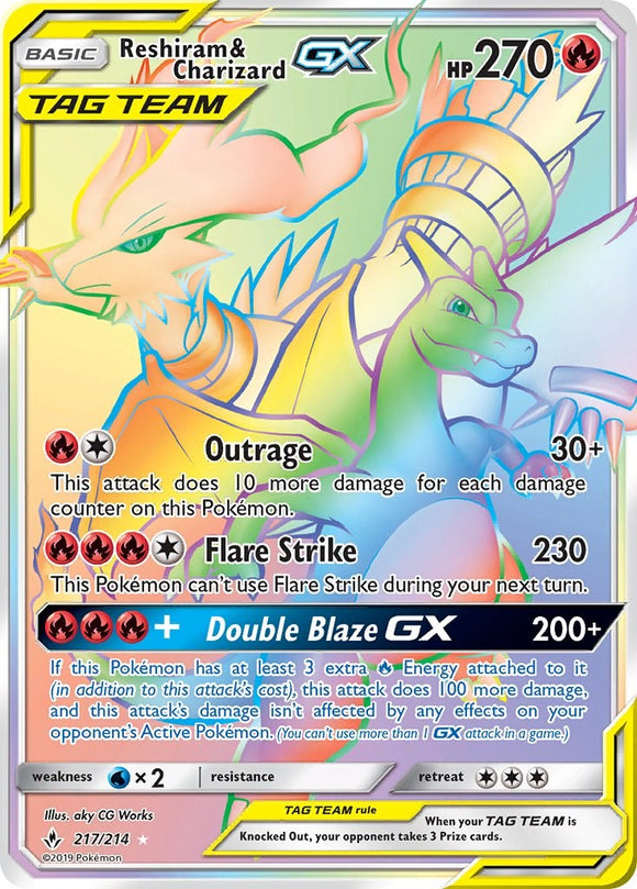 Reshiram & Charizard GX (217/214) [Sun & Moon: Unbroken Bonds]