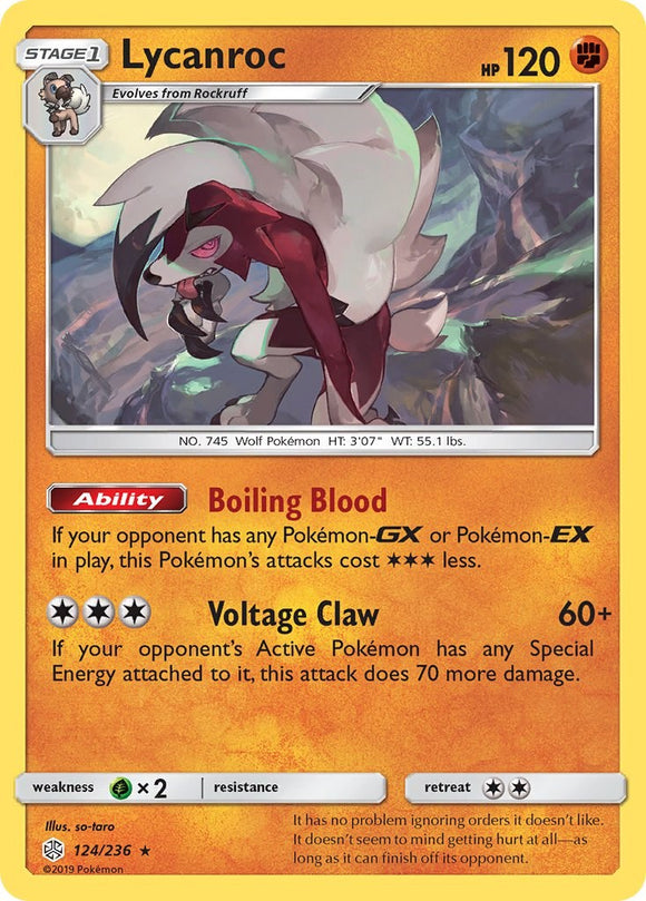Lycanroc [124/236] [Cosmic Eclipse] Reverse Holofoil
