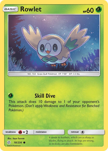 Rowlet - 18/236 [18/236] [Cosmic Eclipse] Reverse Holofoil