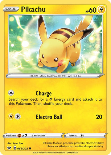 Pikachu (065/202) [SWSH01: Sword & Shield Base Set]