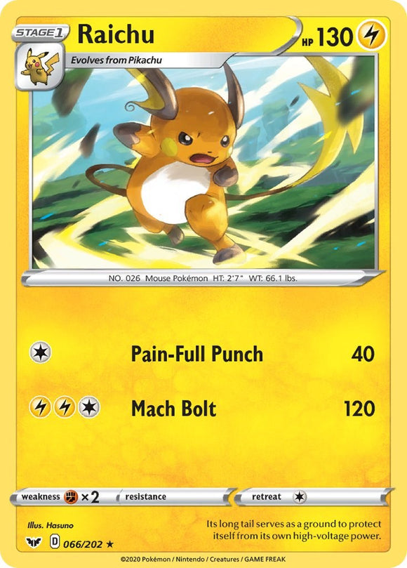 Raichu (066/202) [SWSH01: Sword & Shield Base Set]