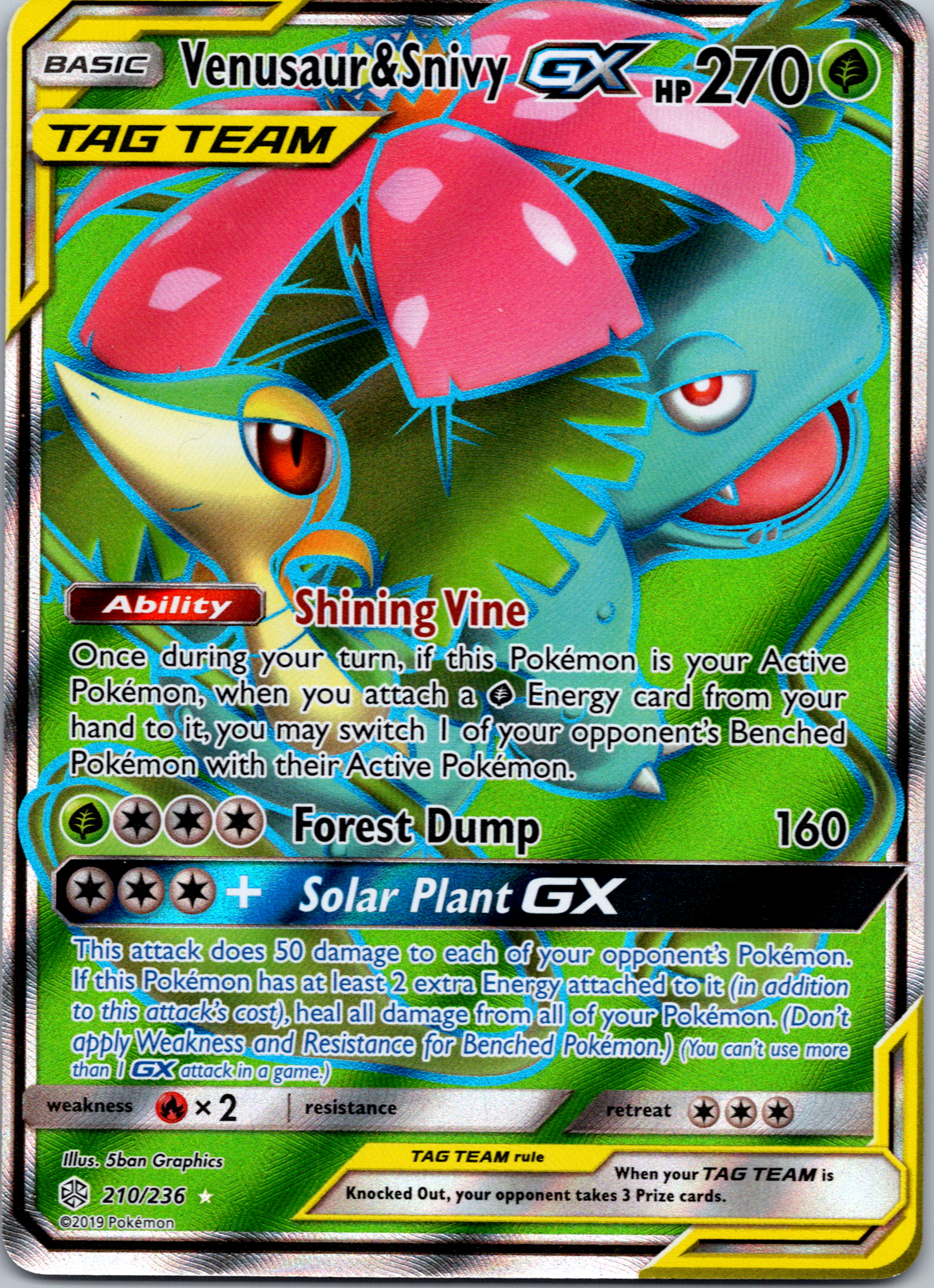 Venusaur & Snivy GX (210/236) [Sun & Moon: Cosmic Eclipse]