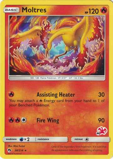 Moltres - 38/214 (#46 Charizard Stamped) [038/214] [Lost Thunder]