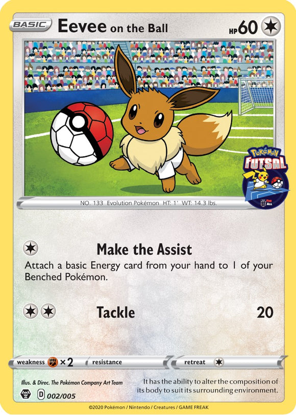 Eevee on the Ball - 002/005 (Pokemon Futsal) [002/005] [Miscellaneous Cards & Products]