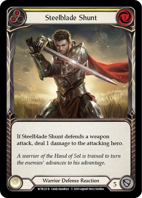 Steelblade Shunt (Yellow) [WTR127] [Welcome to Rathe] 1st Edition Rainbow Foil