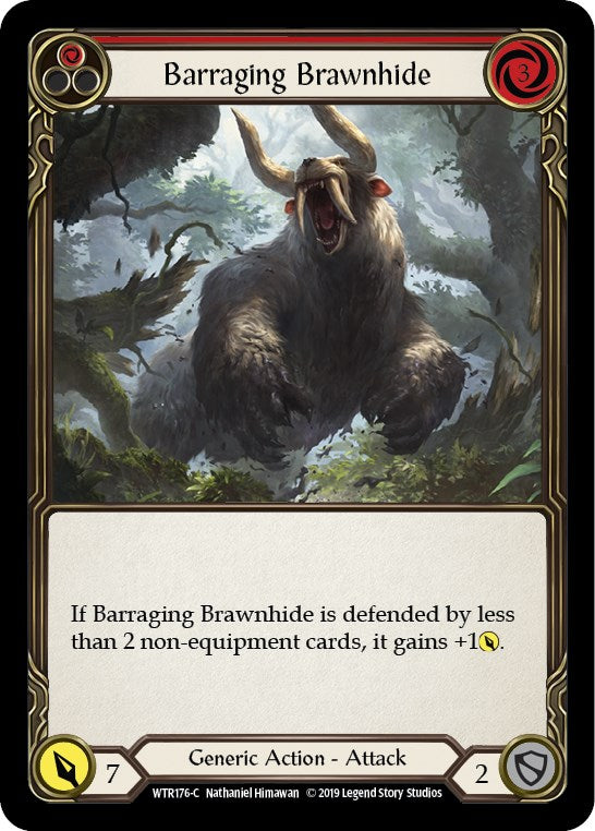 Barraging Brawnhide (Red) [WTR176] Unlimited Rainbow Foil