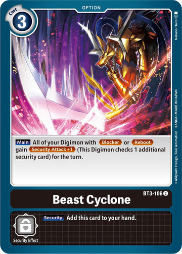 Beast Cyclone [BT3-106] [Release Special Booster] Normal