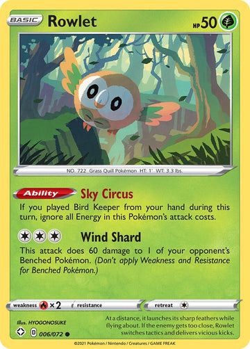 Rowlet [006/072] [Shining Fates] Reverse Holofoil