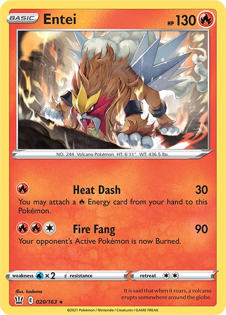 Entei [020/163] [Battle Styles] Reverse Holofoil