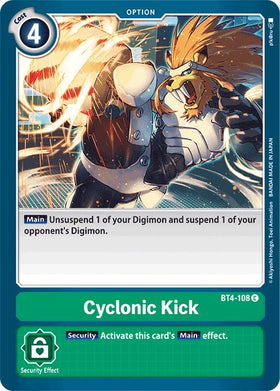 Cyclonic Kick [BT4-108] [Great Legend] Normal