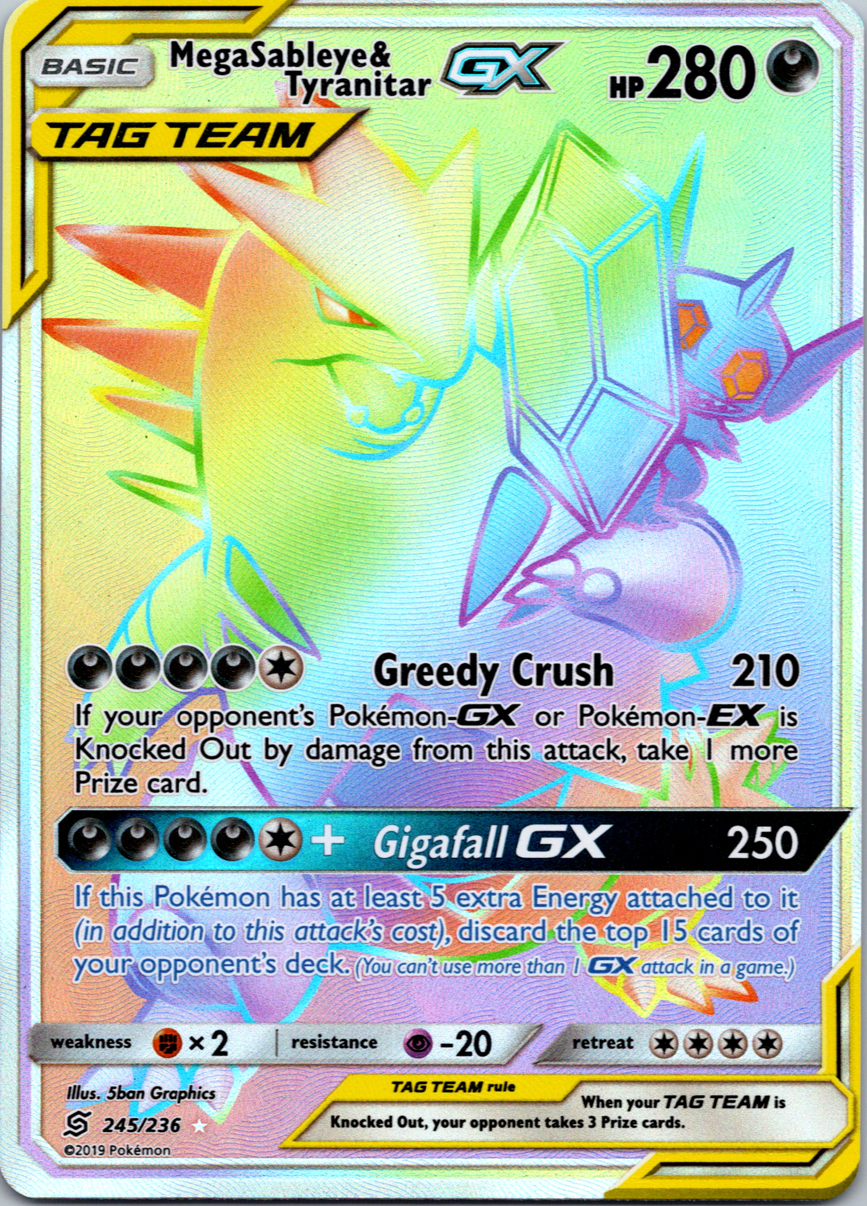 Mega Sableye & Tyranitar GX (245/236) [Sun & Moon: Unified Minds]