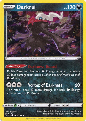 Darkrai (105/189) (Cosmos Holo) [Sword & Shield: Darkness Ablaze]