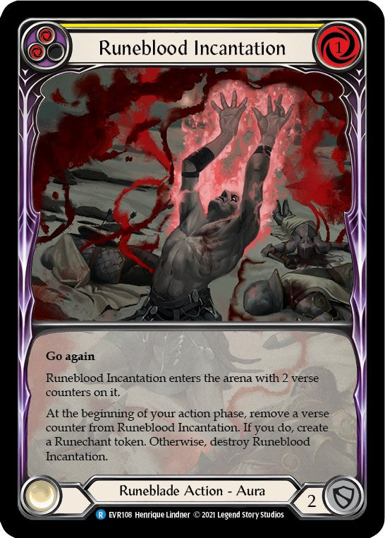Runeblood Incantation (Yellow) (Extended Art) [EVR108] [Everfest] 1st Edition Rainbow Foil