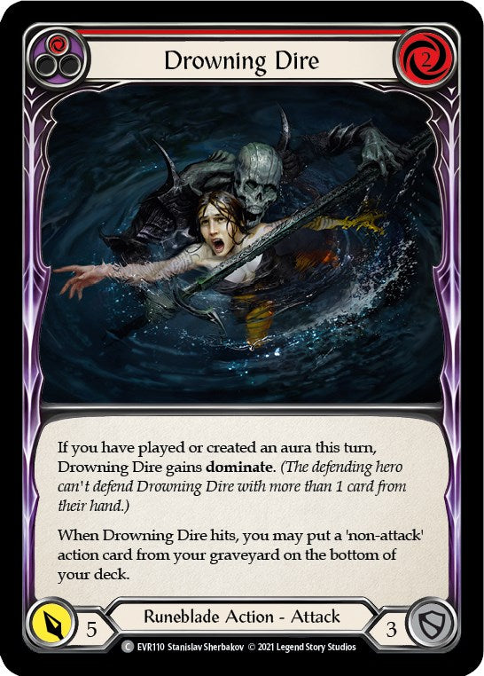 Drowning Dire (Red) [Everfest] [EVR110] 1st Edition Rainbow Foil