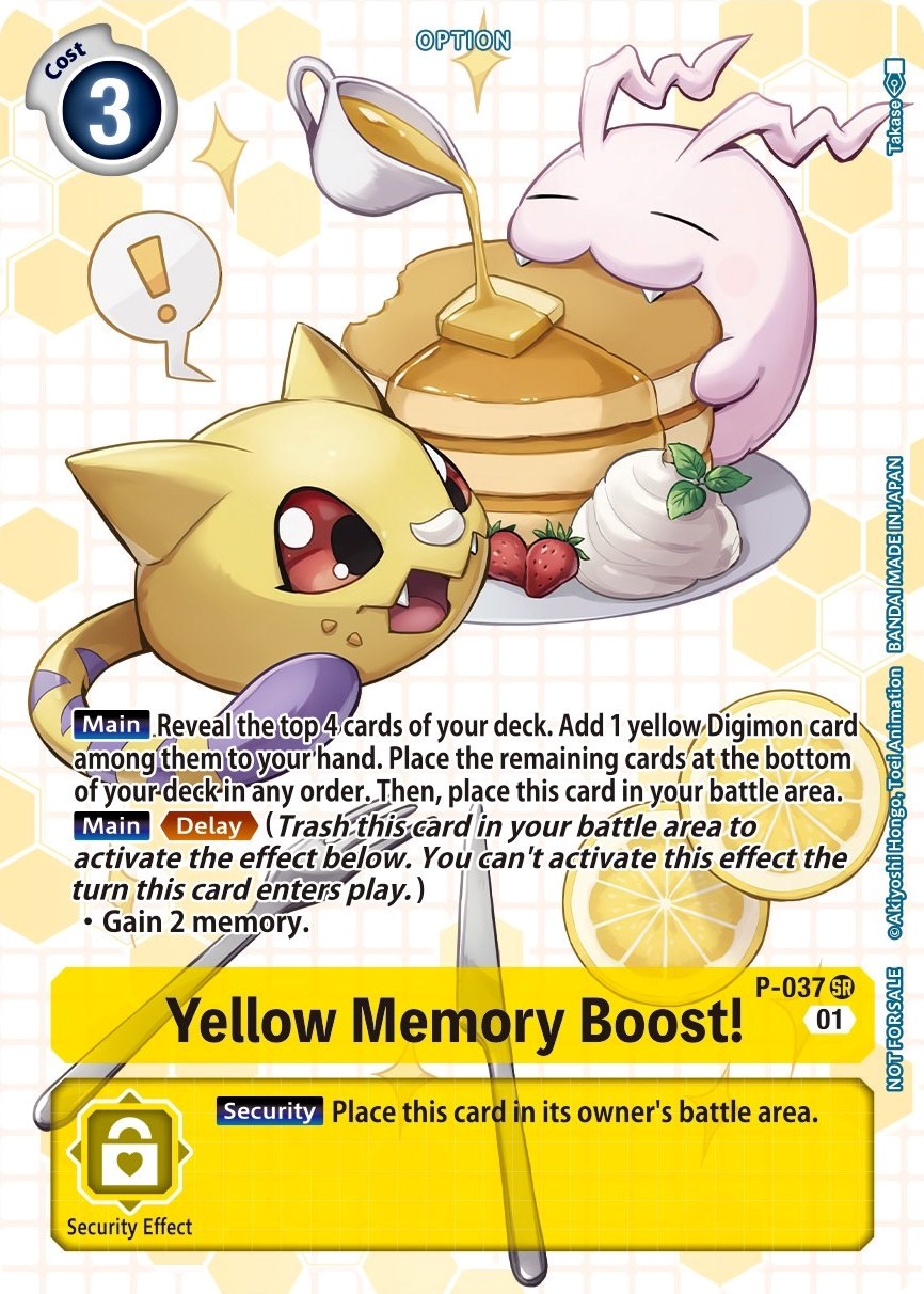 Yellow Memory Boost! - P-037 (Next Adventure Box Promotion Pack) [P-037 SR] [Digimon Promotion Cards] Foil