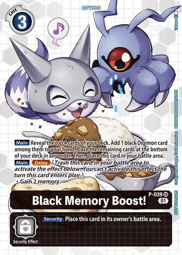 Black Memory Boost! - P-039 (Next Adventure Box Promotion Pack) [P-039 SR] [Digimon Promotion Cards] Foil