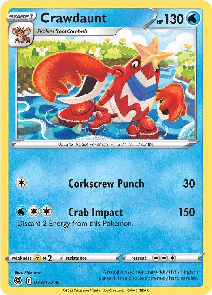 Crawdaunt [033/172] [Brilliant Stars] Reverse Holofoil
