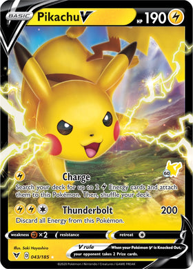 Pikachu V - 043/185 (#60 Pikachu Stamped) [043/185] [Vivid Voltage] Holofoil