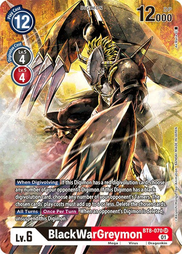 BlackWarGreymon (Alternate Art) [BT8-070 SR] [New Awakening] Foil