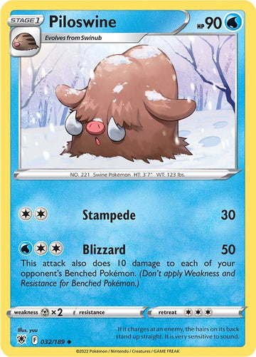 Piloswine [032/189] [Astral Radiance] Reverse Holofoil