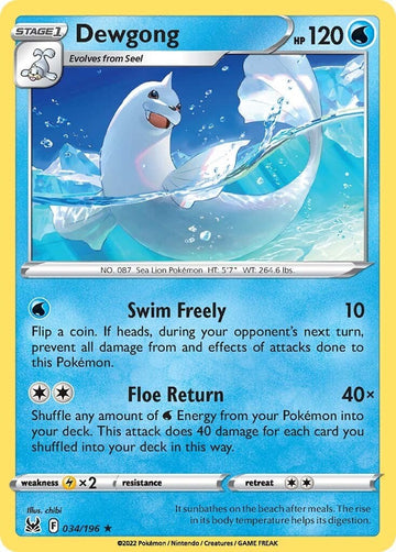 Dewgong [034/196] [Lost Origin] Reverse Holofoil