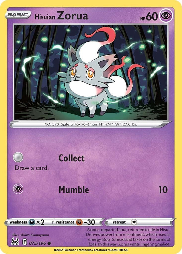 Hisuian Zorua [075/196] [Lost Origin] Reverse Holofoil