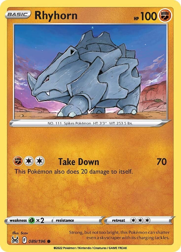 Rhyhorn [089/196] [Lost Origin] Reverse Holofoil