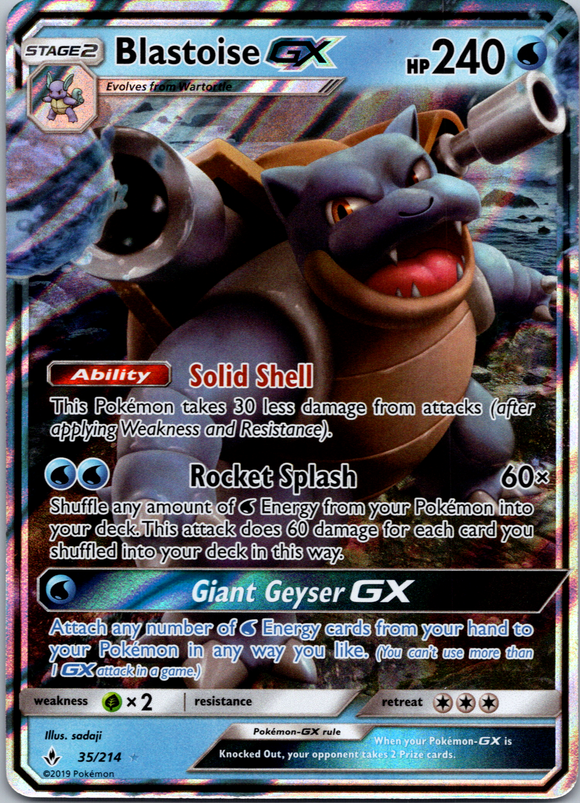 Blastoise GX (035/214) [Sun & Moon: Unbroken Bonds]