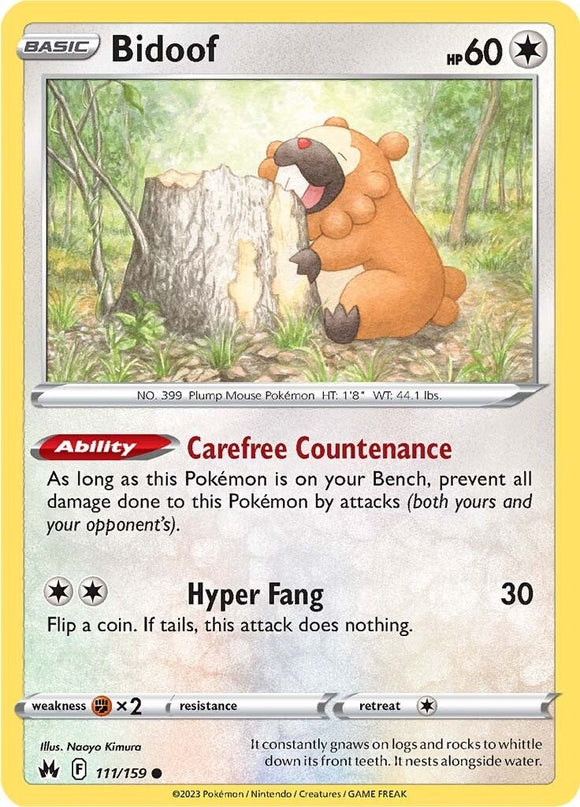 Bidoof [111/159] [Crown Zenith] Reverse Holofoil
