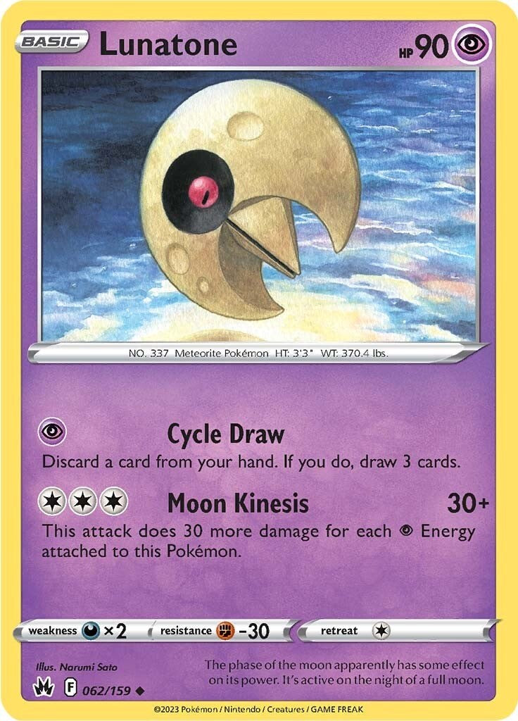 Lunatone [062/159] [Crown Zenith] Reverse Holofoil