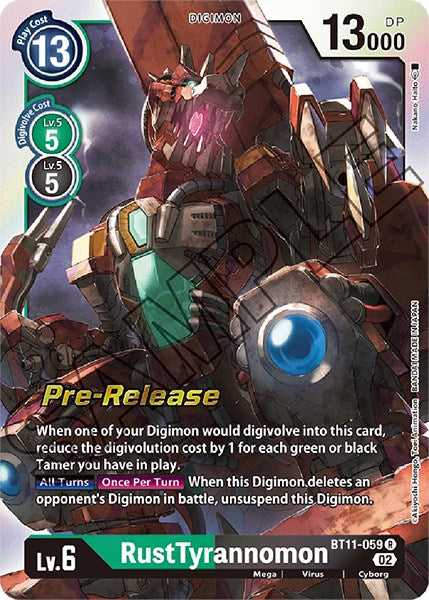 RustTyrannomon [BT11-059] [Dimensional Phase Pre-Release Cards] Foil