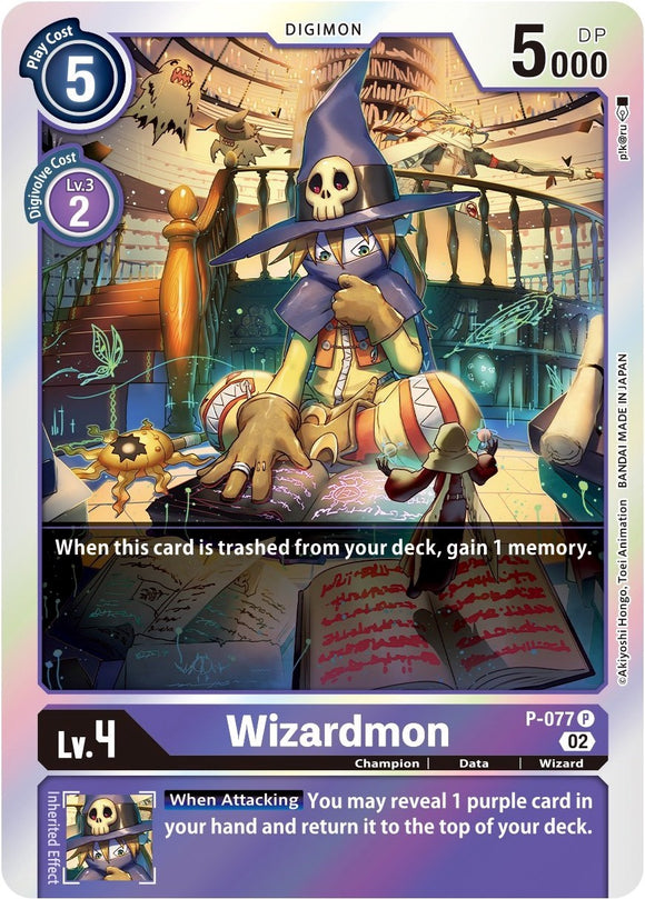 Wizardmon (Alternate Art) [P-077] [Starter Deck 14: Beelzemon Advanced Deck Set] Foil