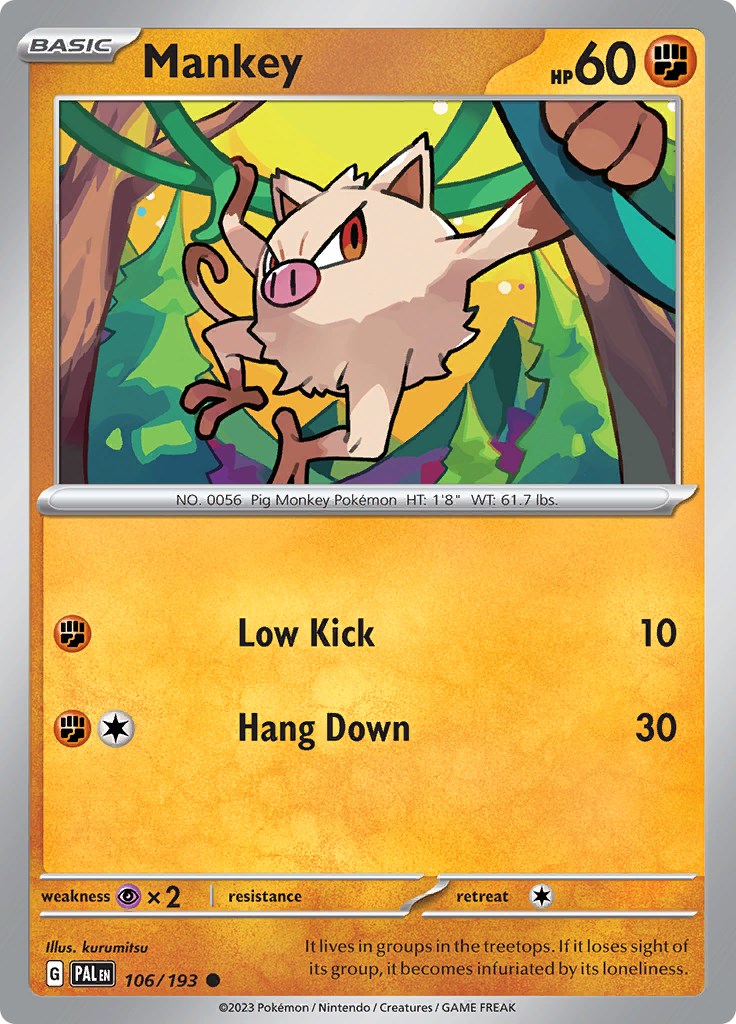 Mankey [106/193] [Paldea Evolved] Reverse Holofoil