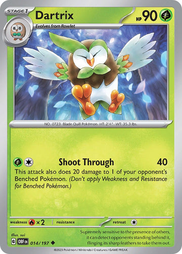Dartrix [014/197] [Obsidian Flames] Reverse Holofoil