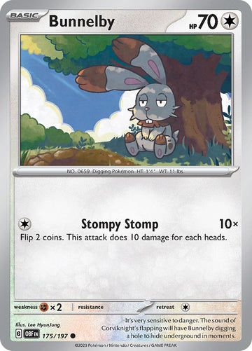 Bunnelby [175/197] [Obsidian Flames] Reverse Holofoil