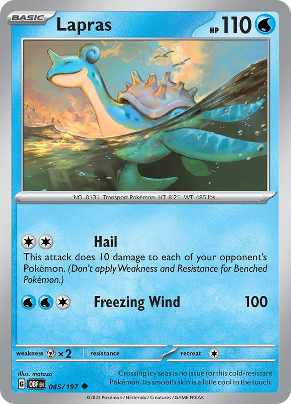 Lapras [045/197] [Obsidian Flames] Reverse Holofoil