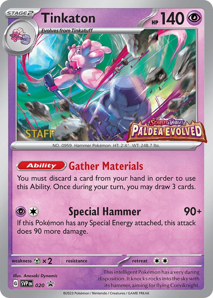 Tinkaton - 020 (Prerelease) [Staff] [020] [Scarlet & Violet Promo Cards] Holofoil