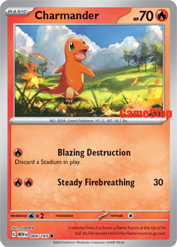 Charmander (004/165) [Scarlet & Violet: 151] -  (GameStop Exclusive) Reverse Holofoil
