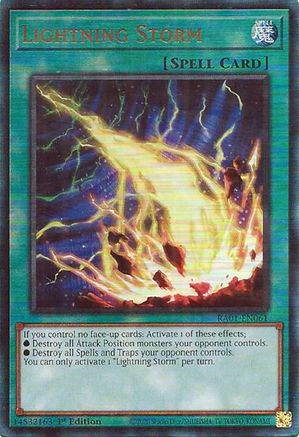 Lightning Storm (PUR) [RA01-EN061] - (Prismatic Ultimate Rare)  1st Edition