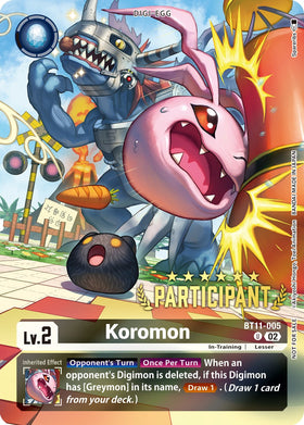 Koromon (Digimon 3-On-3 Participation) [BT11-005 U] [Dimensional Phase] Foil