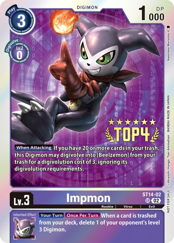 Impmon (Digimon 3-On-3 Top 4) [ST14-02 SR] [Starter Deck 14: Beelzemon Advanced Deck Set] Foil