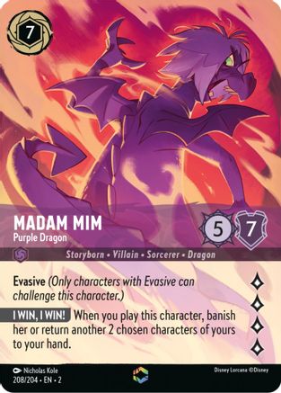 Madam Mim - Purple Dragon (Alternate Art) 208/204 (Rise of the Floodborn) Holofoil