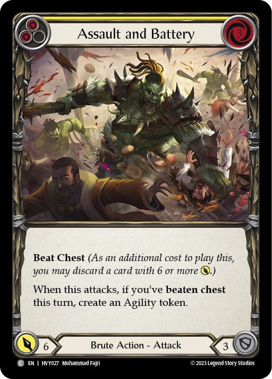 Assault and Battery (Yellow) [HVY027] [Heavy Hitters] Rainbow Foil