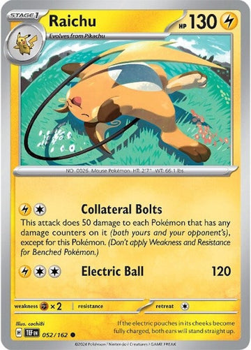 Raichu [052/162] - (Temporal Forces) Reverse Holofoil