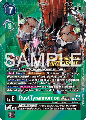 RustTyrannomon ACE - P-113 (2024 Regionals Participant) [P-113 P] [Digimon Promotion Cards] Foil