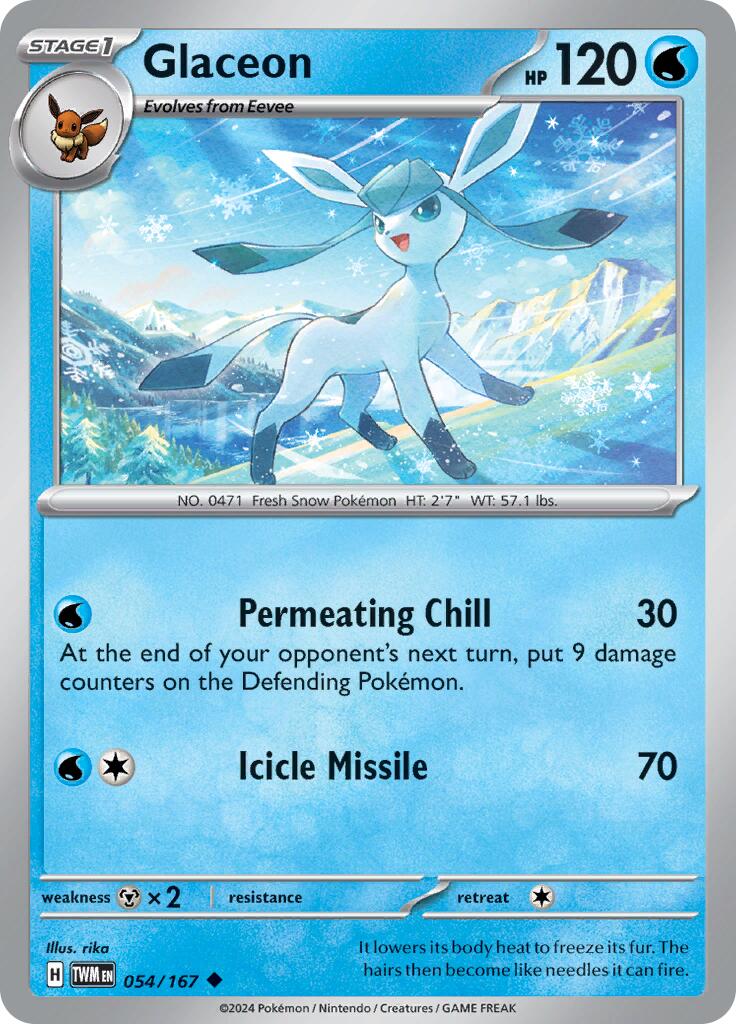 Glaceon [54/167] - (Twilight Masquerade) Reverse Holofoil