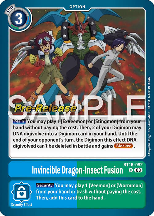 Invincible Dragon-Insect Fusion [BT16-092-U] [Beginning Observer Pre-Release Cards] Foil