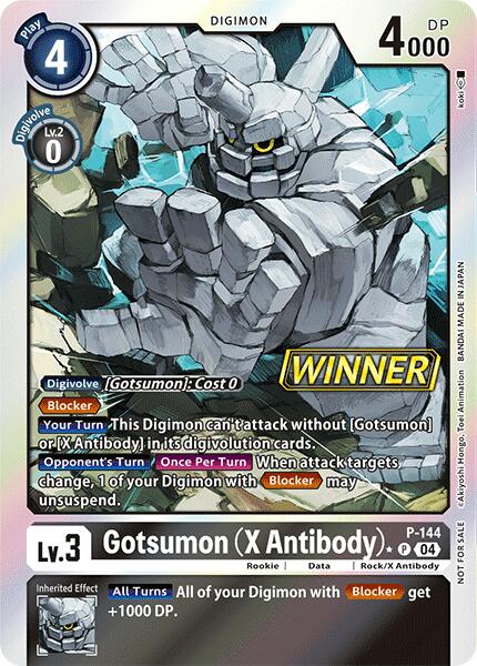 Gotsumon (X Antibody) - P-144 (Store Tournament 2024 Jul. - Sep. Winner Pack) [P-144 P] [Digimon Promotion Cards] Foil