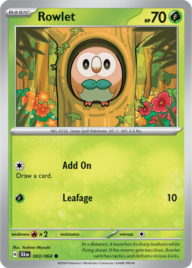 Rowlet [003/064] - (Shrouded Fable) Reverse Holofoil